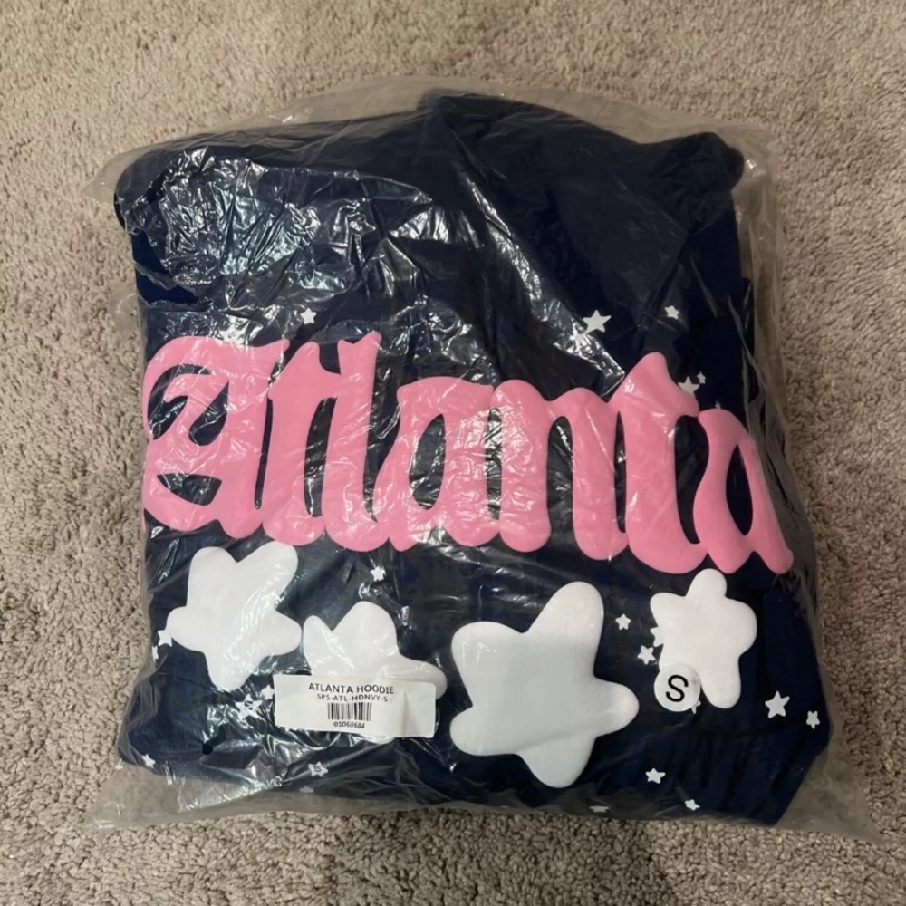 Sp5der Atlanta Hoodie with Pink and White Stars